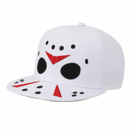 Friday the 13th Jason Bigface Flatbill Snapback Hat w/Blood Splatter